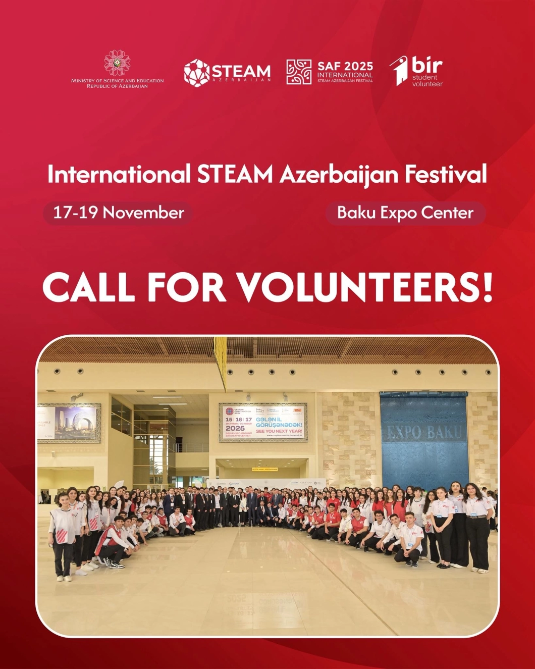 Beynəlxalq STEAM Azərbaycan Festivalında könüllü kimi fəaliyyət göstərmək fürsətini qaçırmayın!