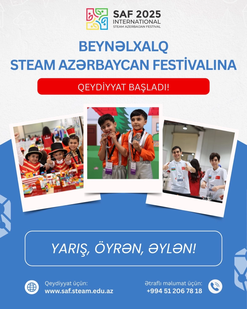 Beynəlxalq STEAM Azərbaycan Festivalına qeydiyyat başladı!